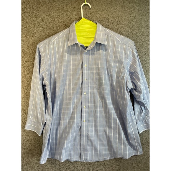 Blue Mountain Other - Roundtree & Yorke Gold Label Men's Shirt Long Sleeves Blue/White Plaid 18.5 Big